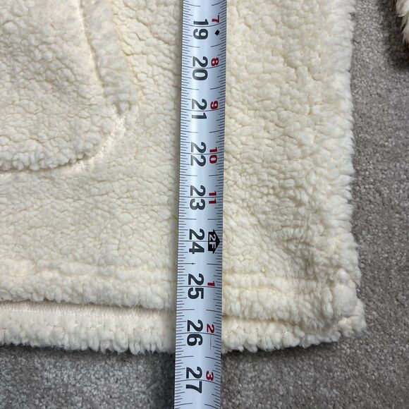 Womens DB SUNDAY Cream Fluffy Hoodie Sweatshirt Sz. XL Teddy - Picture 3 of 5